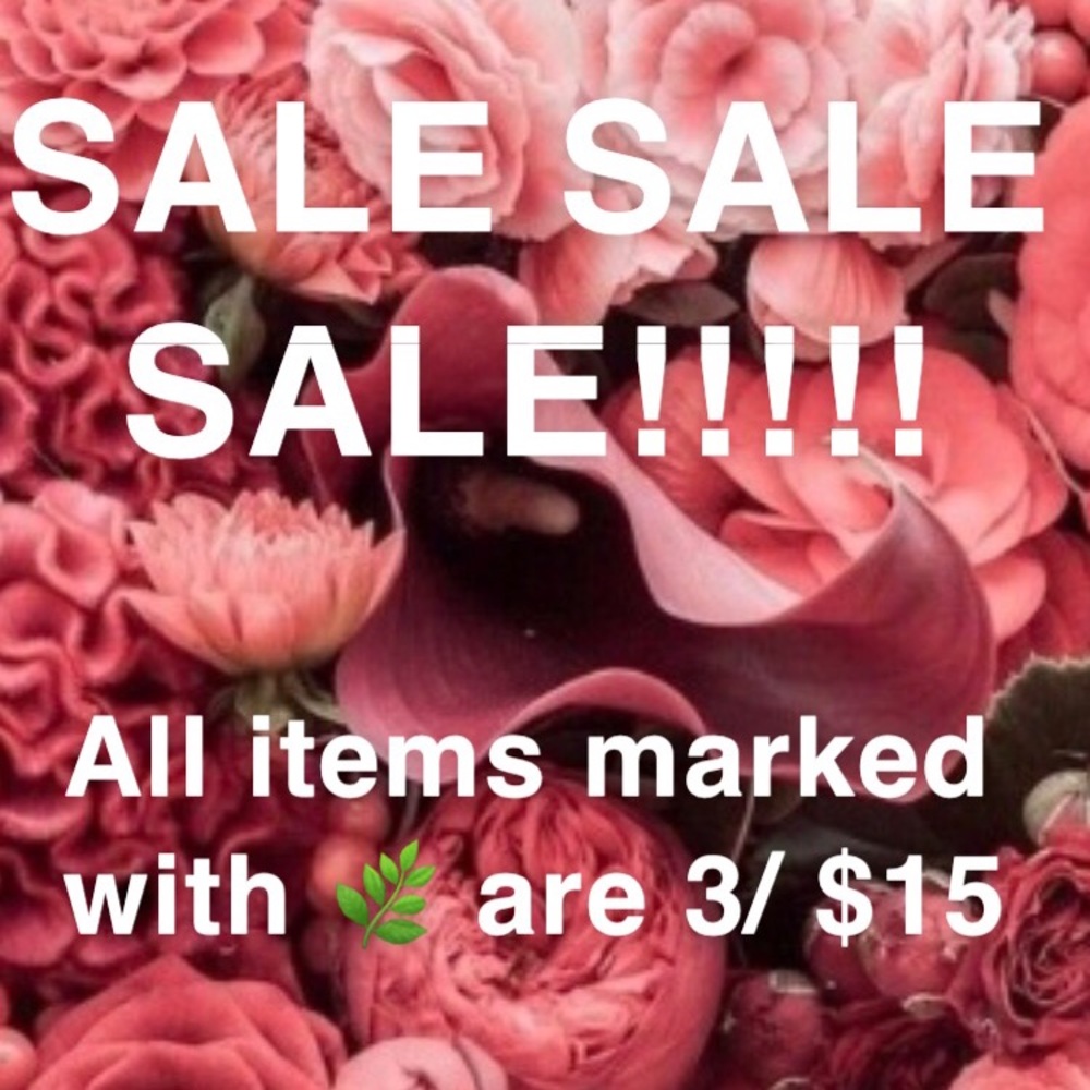 3/ $15 on all items marked with 🌿 !!!